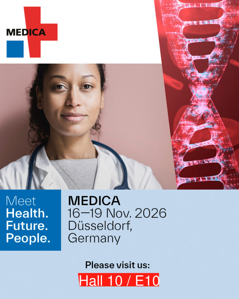 MEDICA 2026, 16.–19. November, Düsseldorf – besuchen Sie uns in Halle 10 / Stand E10